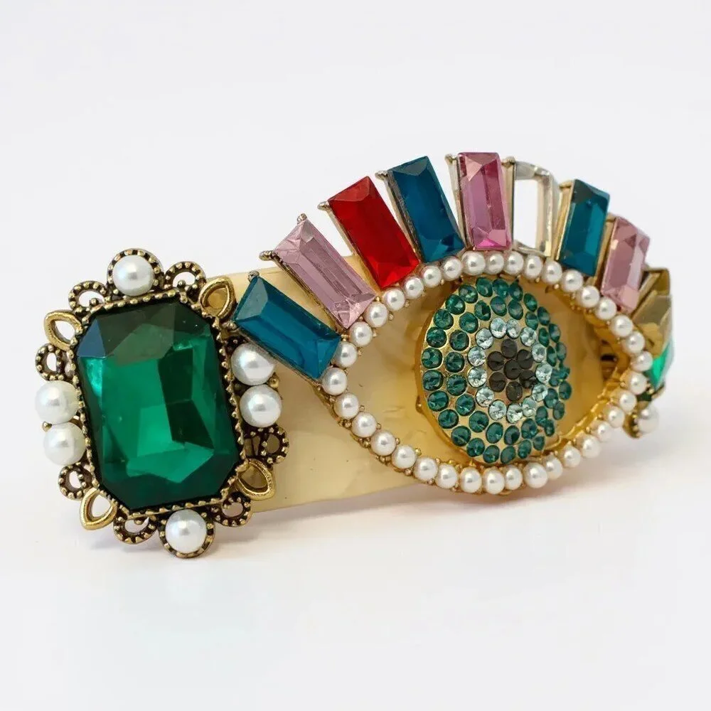 Evil Eye Rhinestone Hair French barrette